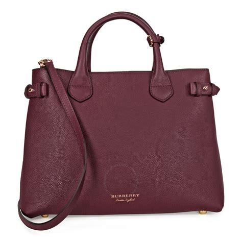 burberry banner mahogany red|A Burberry The Medium Banner Leather House Check Handbag.